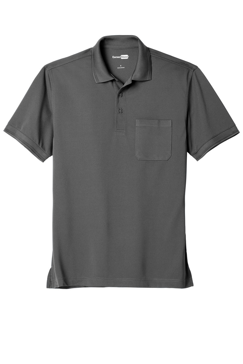 CornerStone  Industrial Snag-Proof Pique Pocket Polo - Charcoal