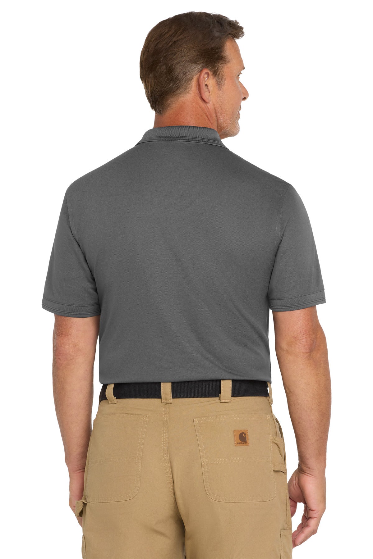 CornerStone  Industrial Snag-Proof Pique Pocket Polo - Charcoal