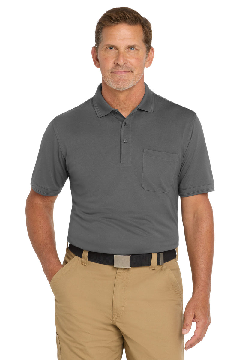 CornerStone  Industrial Snag-Proof Pique Pocket Polo - Charcoal