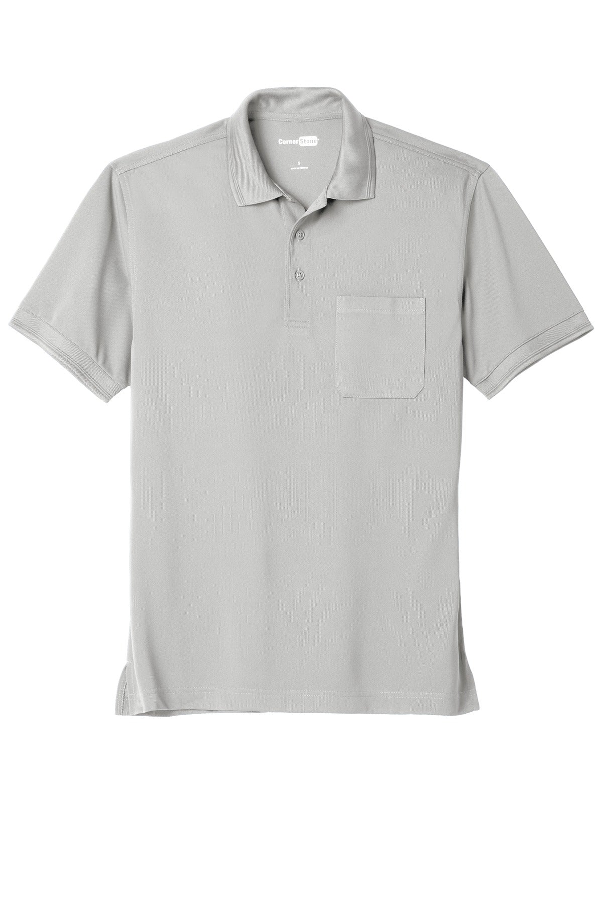 CornerStone  Industrial Snag-Proof Pique Pocket Polo - Light Grey