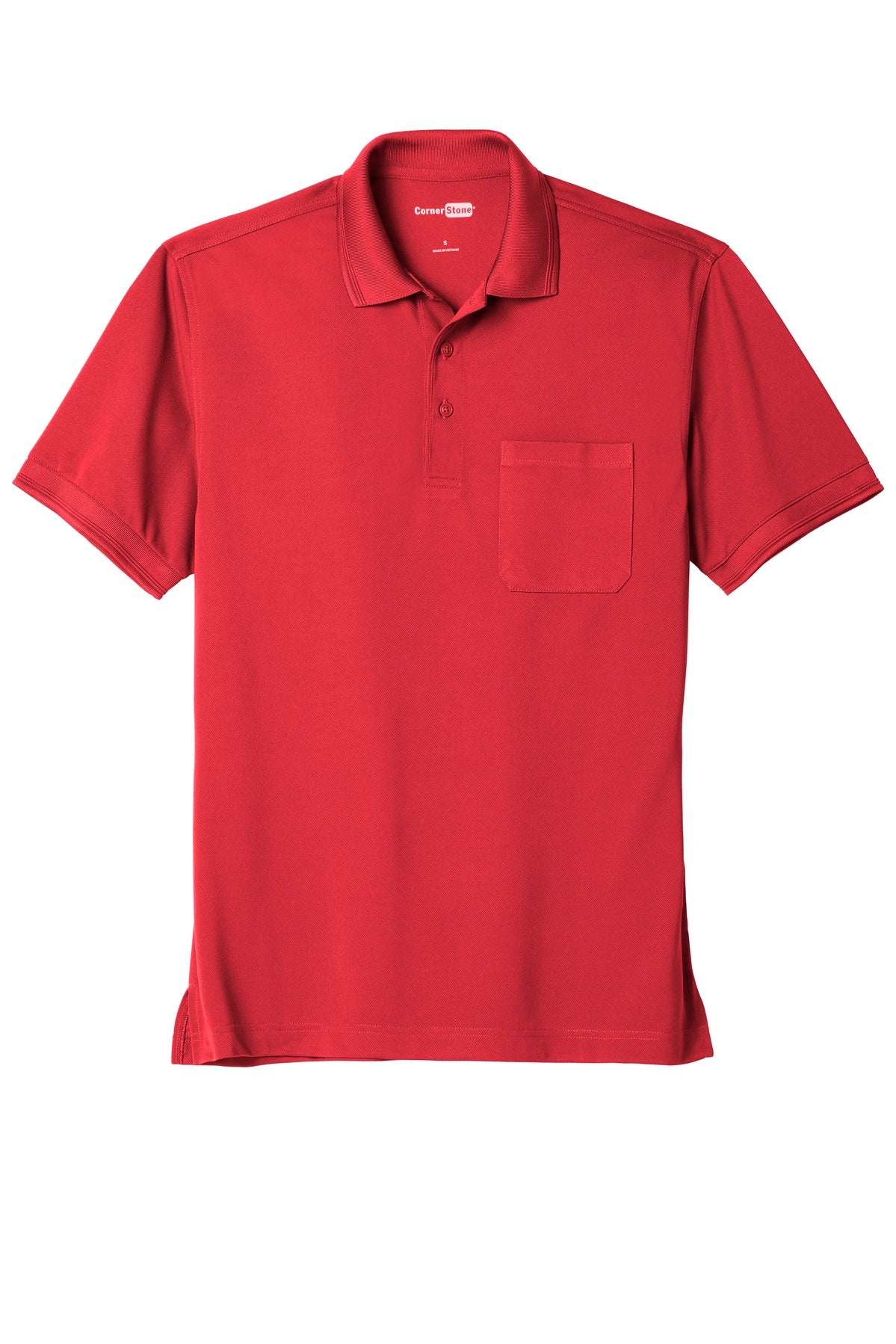 CornerStone  Industrial Snag-Proof Pique Pocket Polo - Red