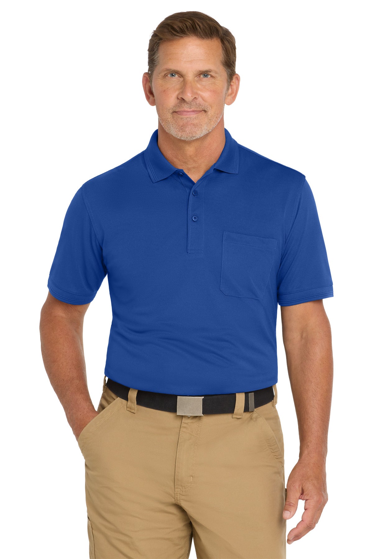 CornerStone  Industrial Snag-Proof Pique Pocket Polo - Royal