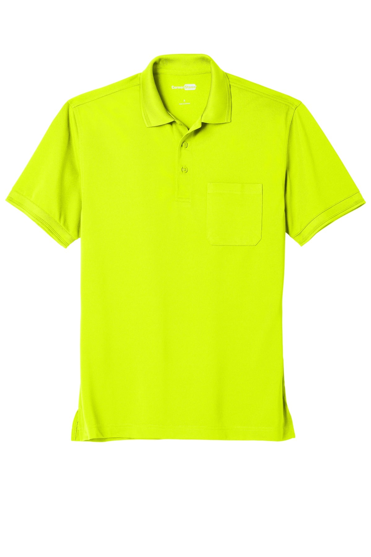 CornerStone  Industrial Snag-Proof Pique Pocket Polo - Safety Yellow