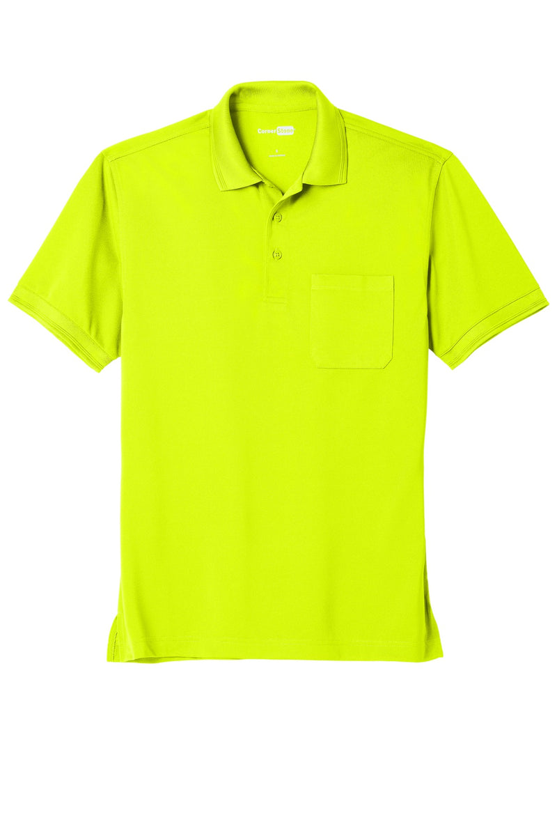 CornerStone  Industrial Snag-Proof Pique Pocket Polo - Safety Yellow