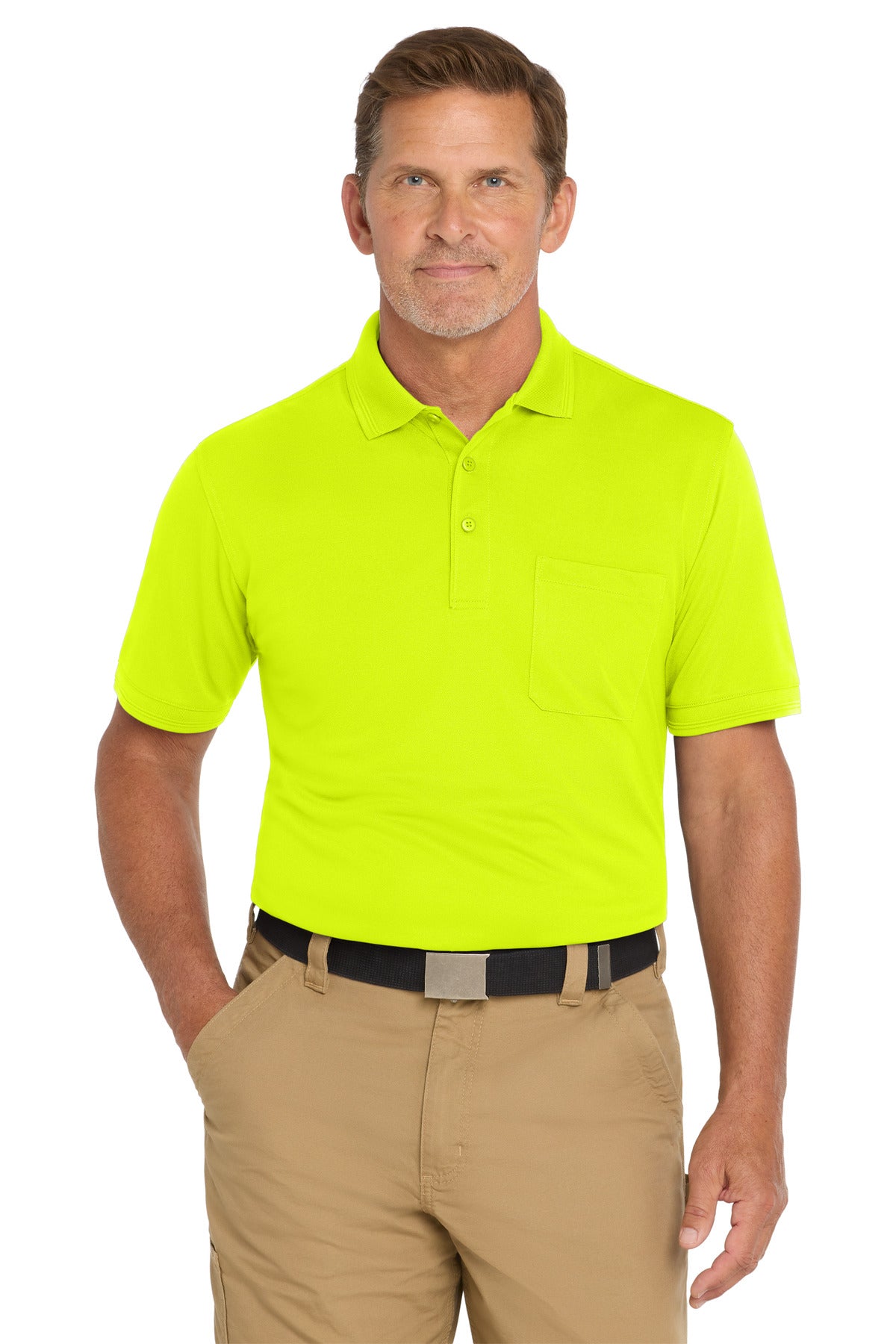 CornerStone  Industrial Snag-Proof Pique Pocket Polo - Safety Yellow