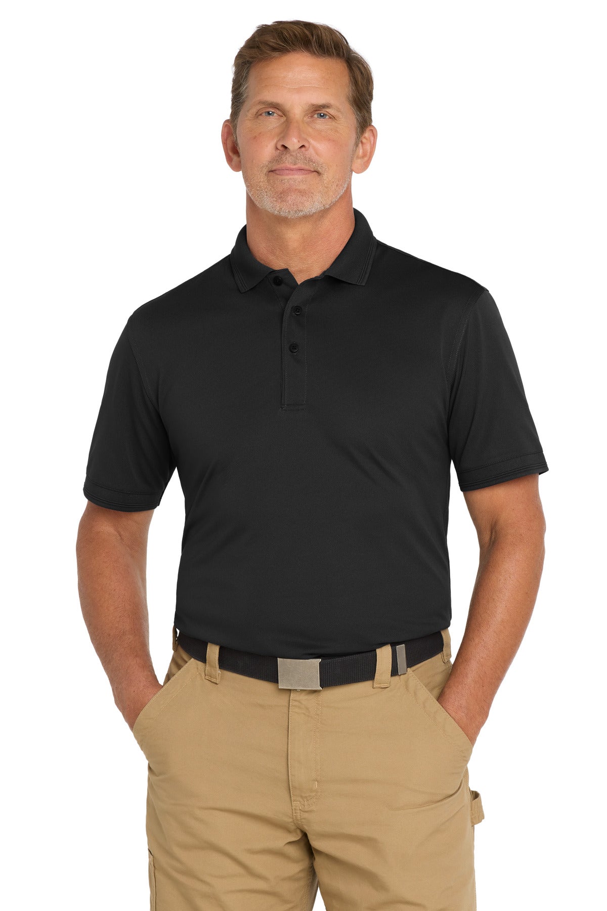 CornerStone  Industrial Snag-Proof Pique Polo - Black