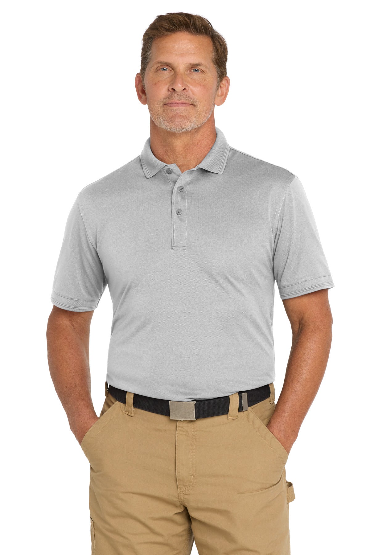 CornerStone  Industrial Snag-Proof Pique Polo - Light Grey