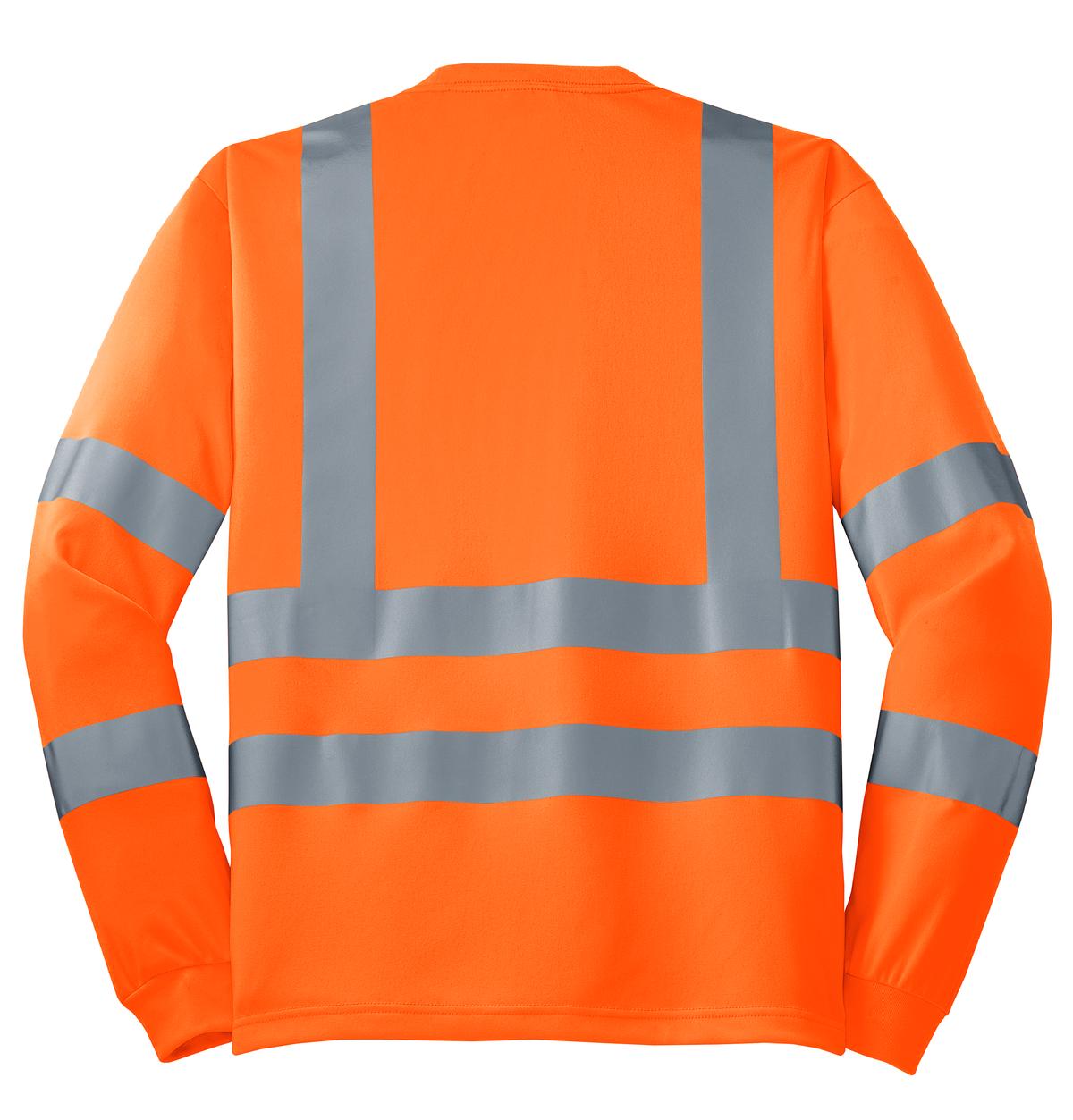CornerStone - ANSI 107 Class 3 Long Sleeve Snag-Resistant Reflective T-Shirt - Safety Orange