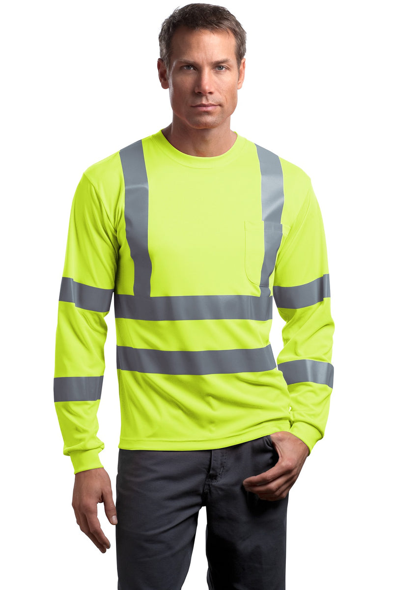 CornerStone - ANSI 107 Class 3 Long Sleeve Snag-Resistant Reflective T-Shirt - Safety Yellow