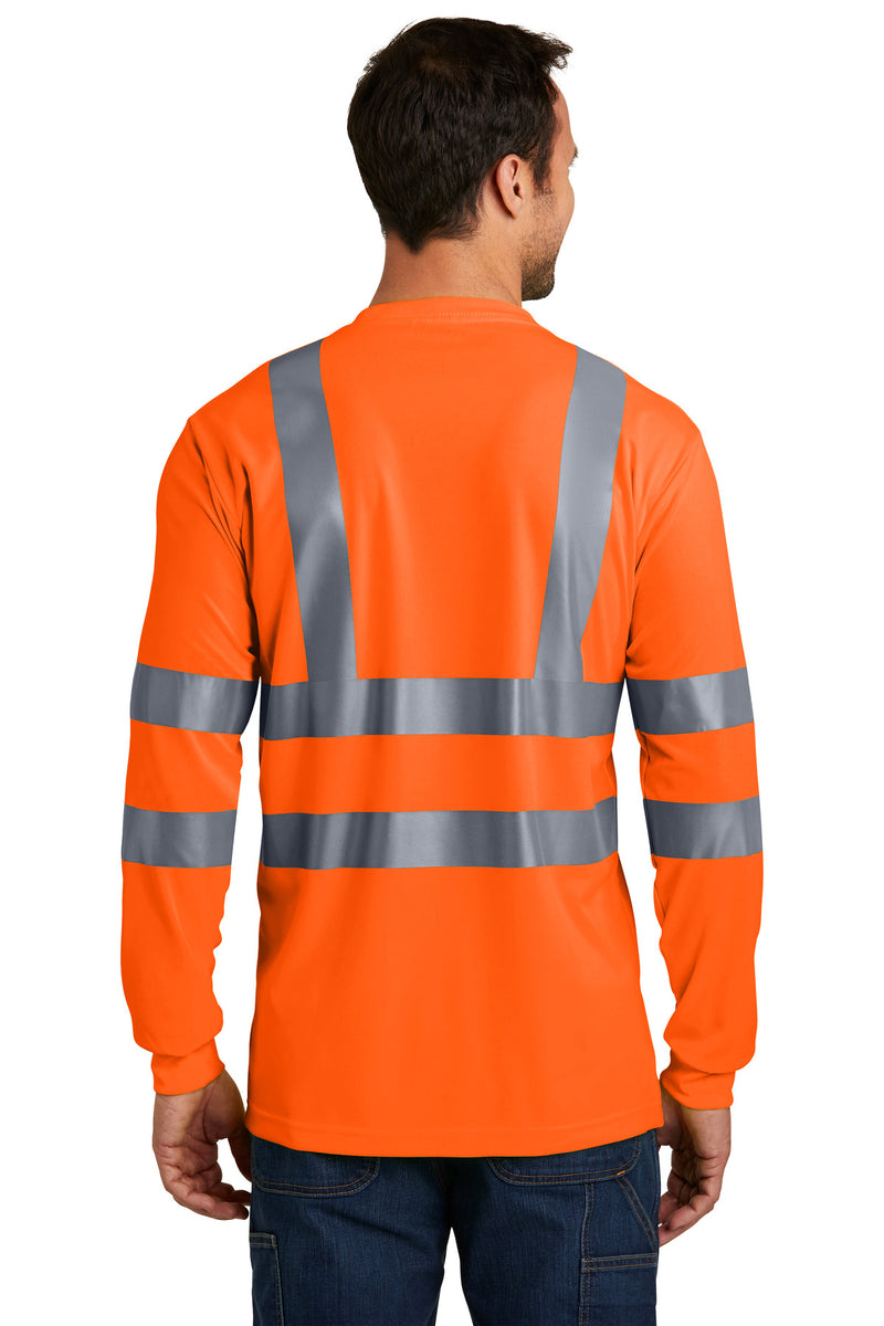 CornerStone - ANSI 107 Class 3 Long Sleeve Snag-Resistant Reflective T-Shirt - Safety Orange