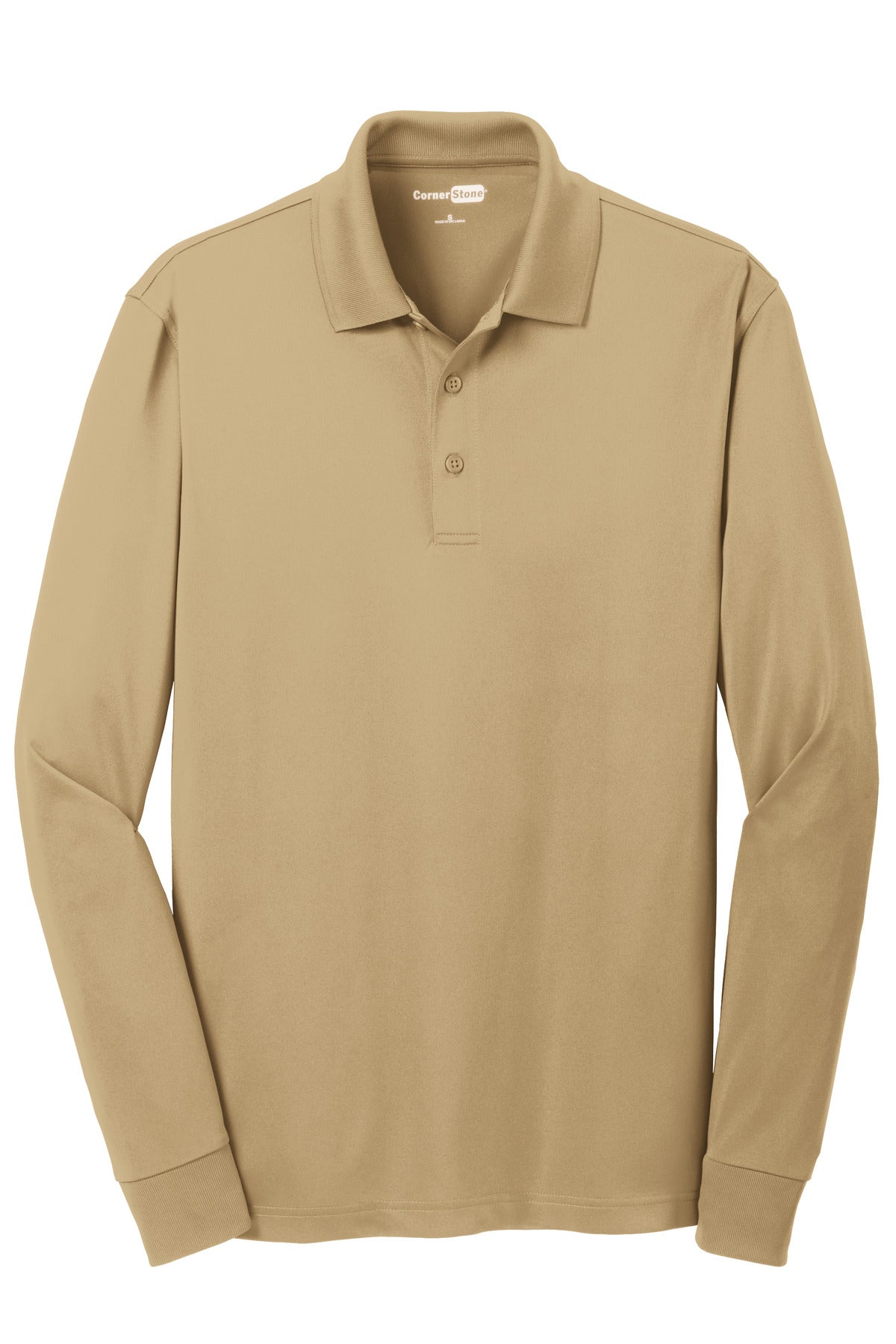 CornerStone Select Snag-Proof Long Sleeve Polo - Tan