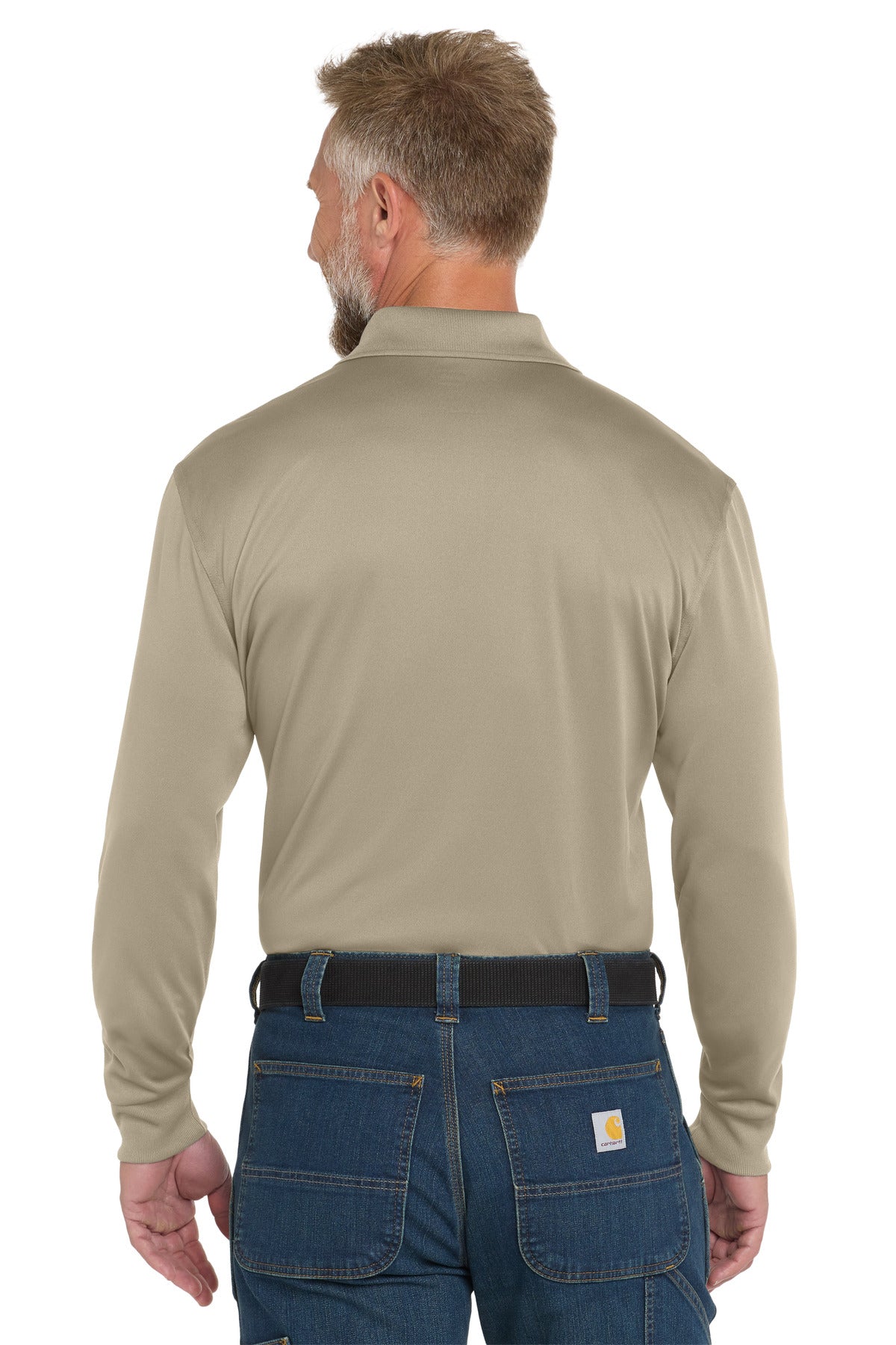CornerStone Select Snag-Proof Long Sleeve Polo - Tan
