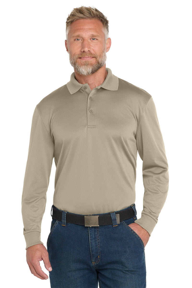 CornerStone Select Snag-Proof Long Sleeve Polo - Tan