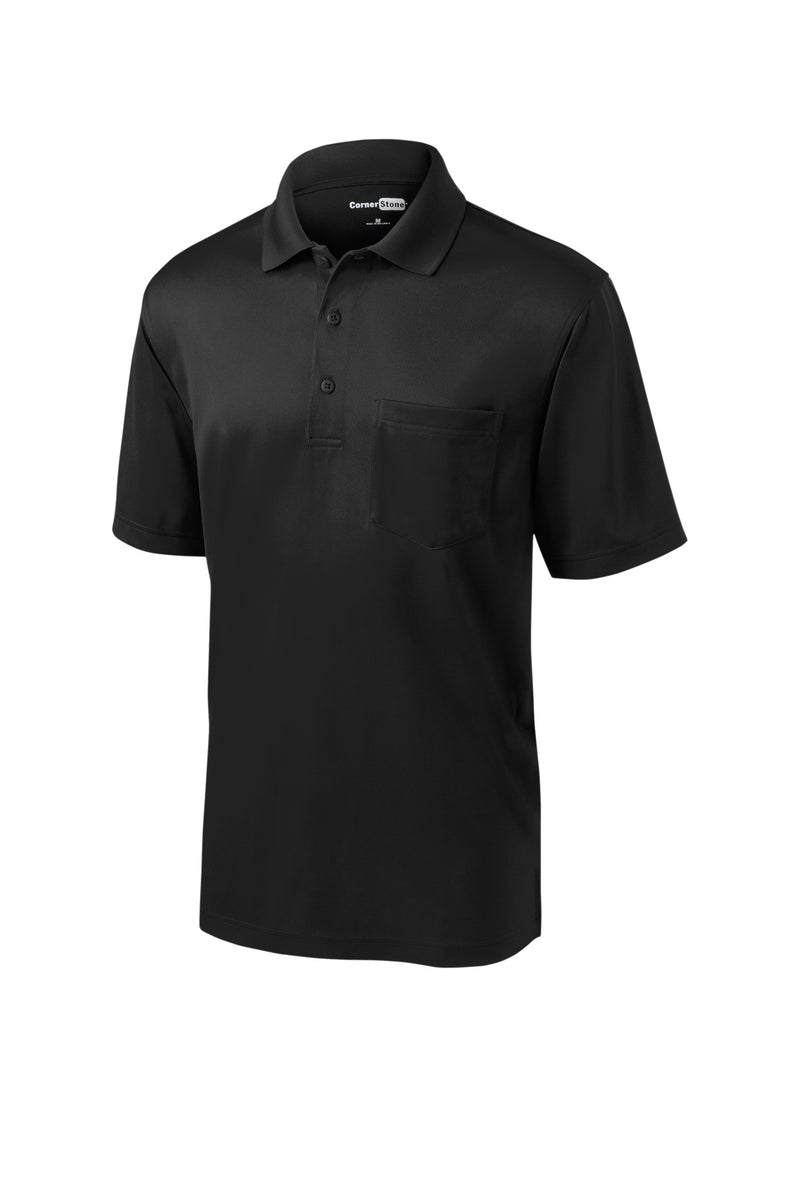 CornerStone Select Snag-Proof Pocket Polo - Black