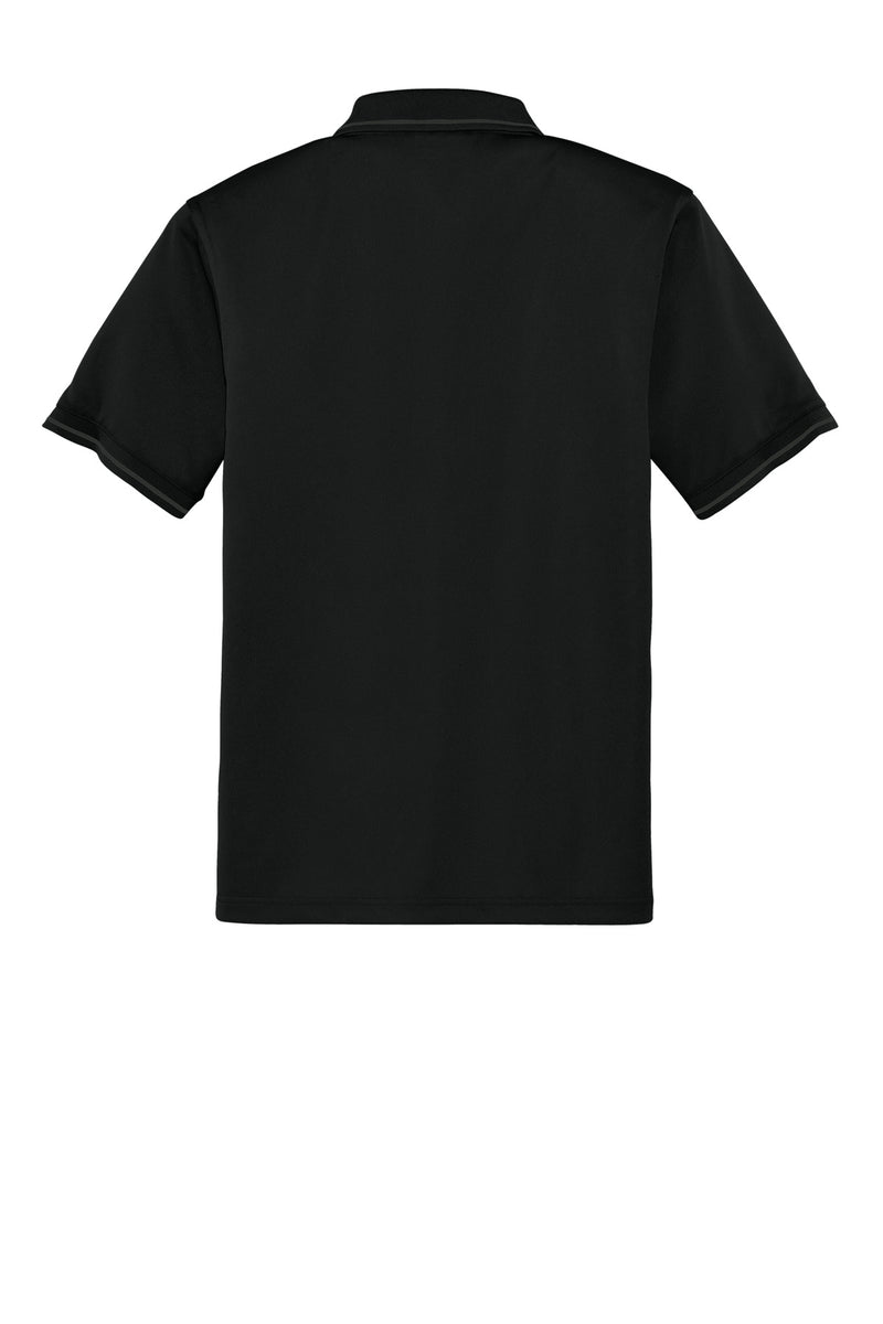CornerStone Select Snag-Proof Tipped Pocket Polo - Black/ Smoke Grey