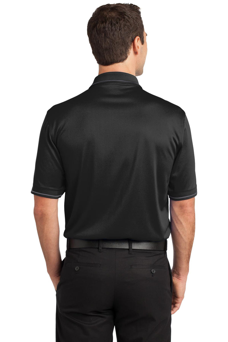 CornerStone Select Snag-Proof Tipped Pocket Polo - Black/ Smoke Grey
