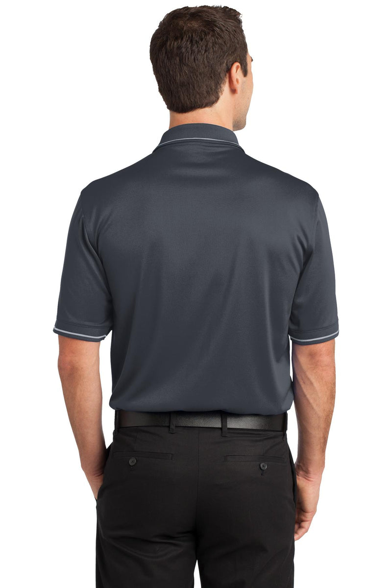 CornerStone Select Snag-Proof Tipped Pocket Polo - Charcoal/ Light Grey