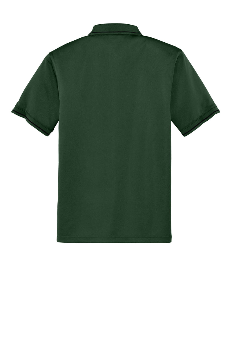 CornerStone Select Snag-Proof Tipped Pocket Polo - Dark Green/ Black