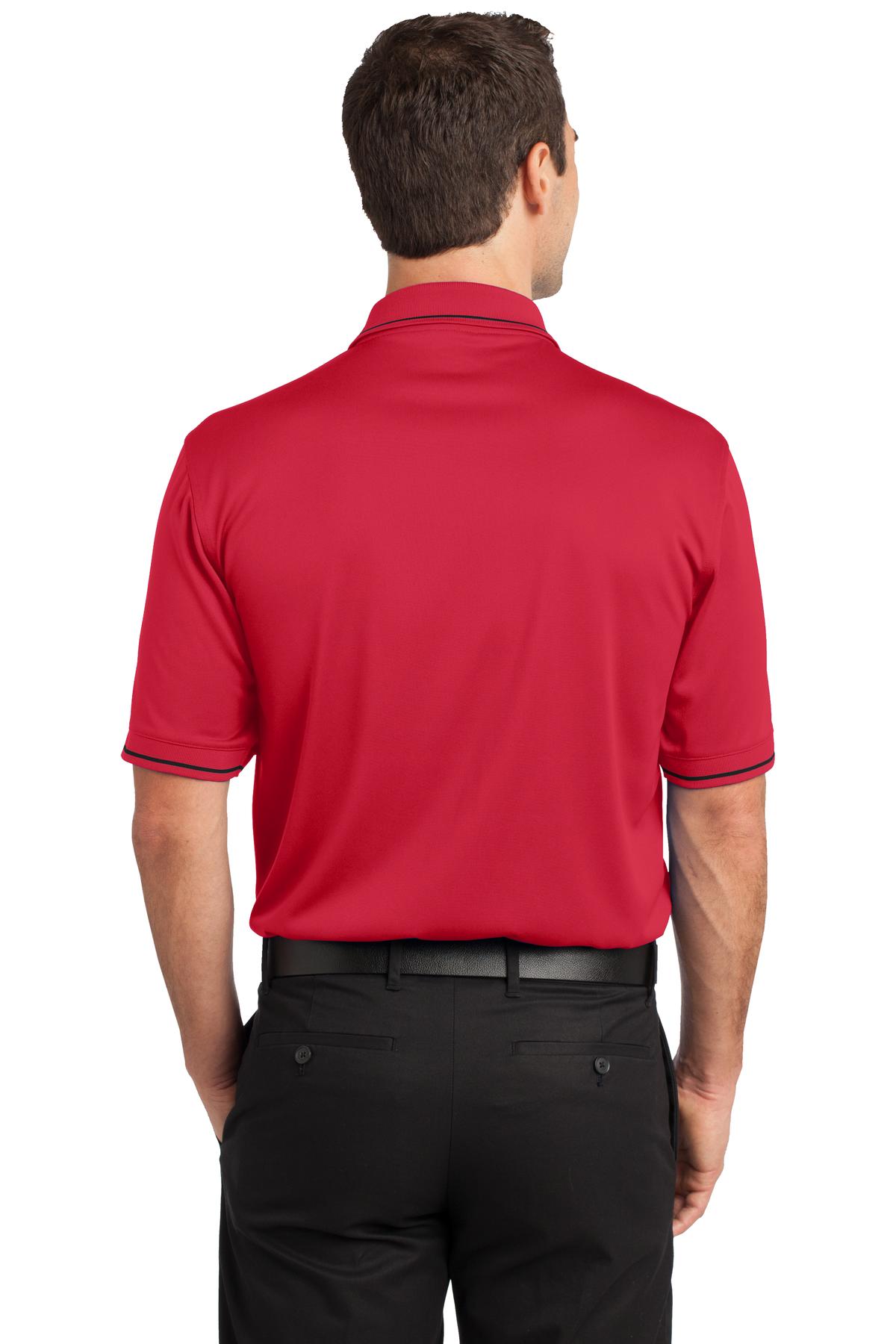 CornerStone Select Snag-Proof Tipped Pocket Polo - Red/ Black