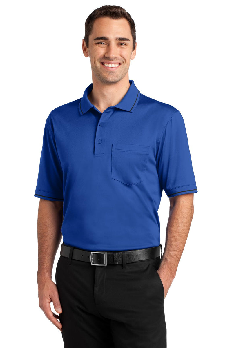 CornerStone Select Snag-Proof Tipped Pocket Polo - Royal/ Black