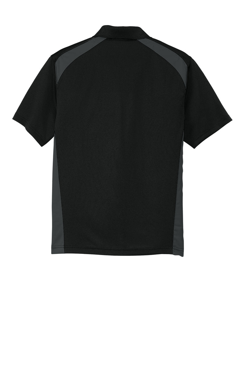 CornerStone Select Snag-Proof Two Way Colorblock Pocket Polo - Black/ Charcoal