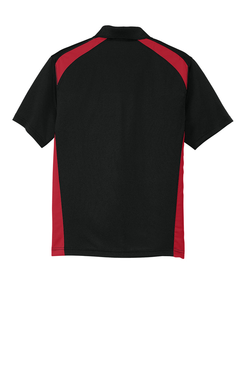 CornerStone Select Snag-Proof Two Way Colorblock Pocket Polo - Black/ Red