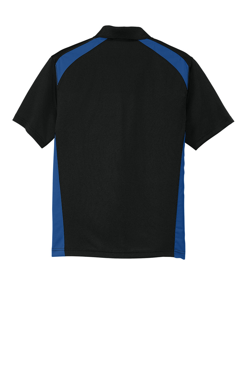 CornerStone Select Snag-Proof Two Way Colorblock Pocket Polo - Black/ Royal