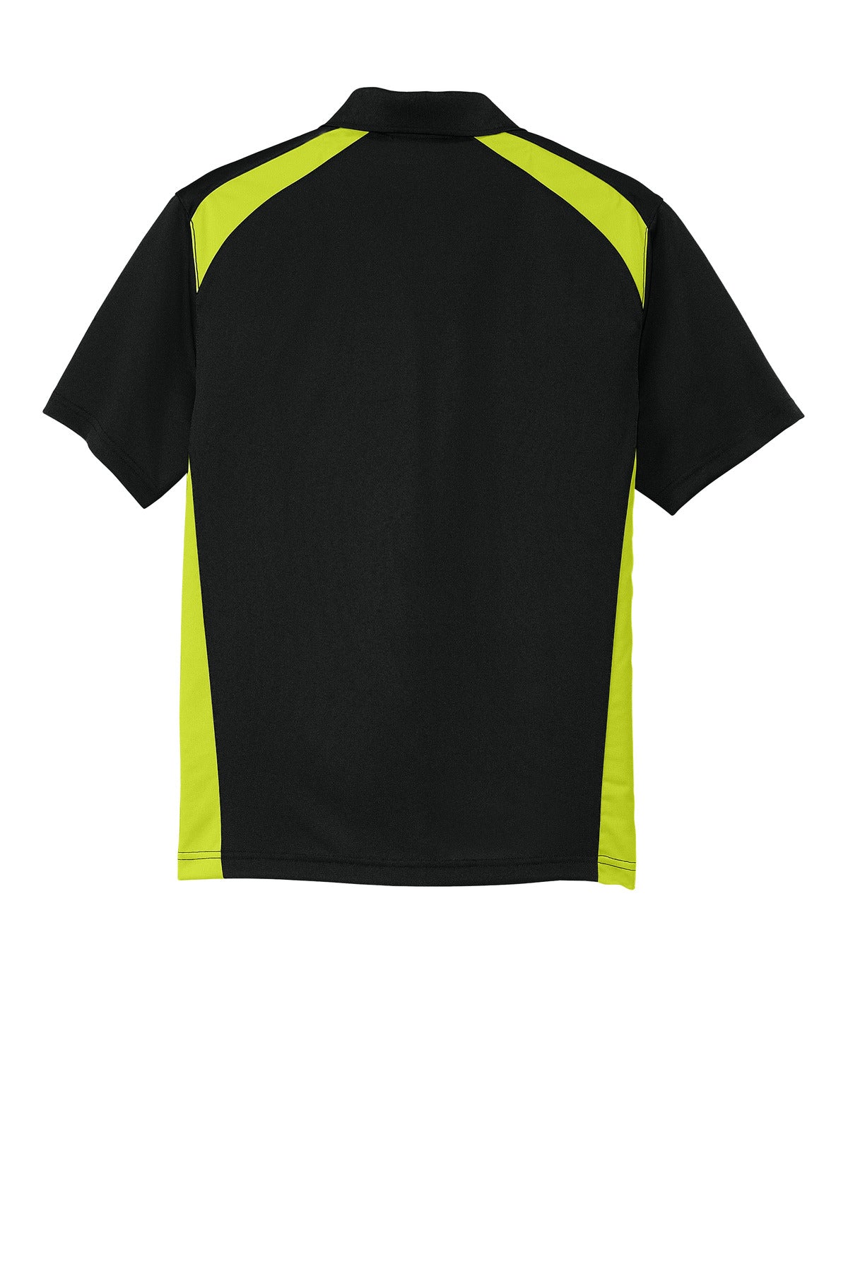 CornerStone Select Snag-Proof Two Way Colorblock Pocket Polo - Black/ Shock Green