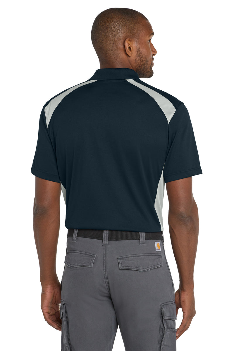 CornerStone Select Snag-Proof Two Way Colorblock Pocket Polo - Dark Navy/ Light Grey