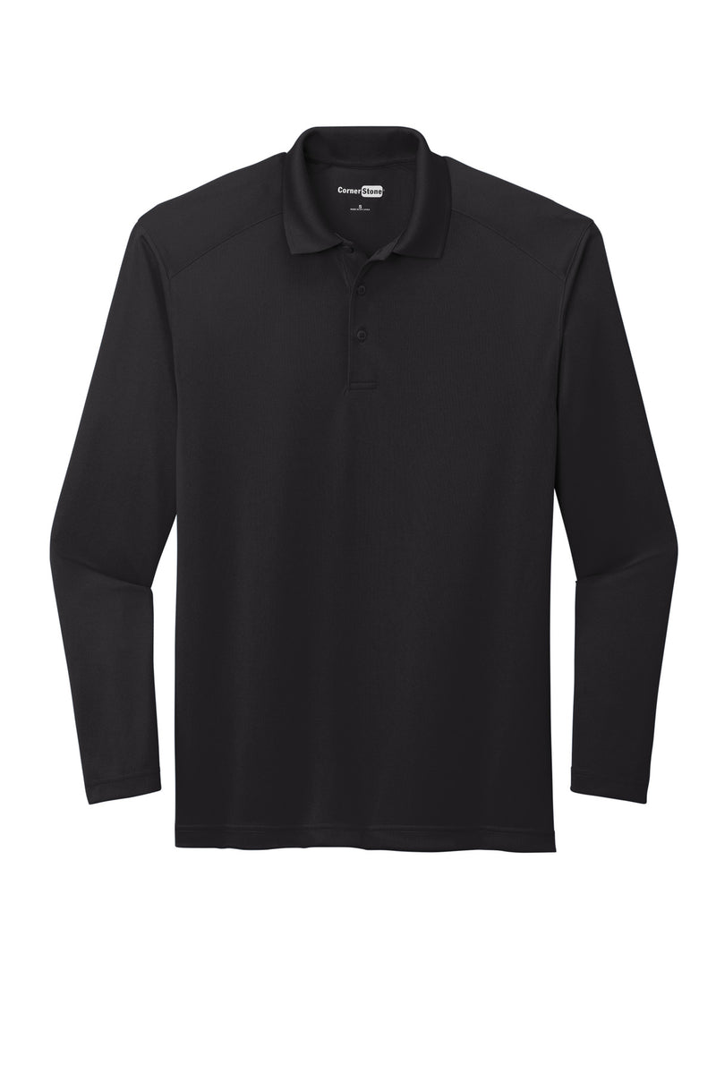 CornerStone Select Lightweight Snag-Proof Long Sleeve Polo - Black