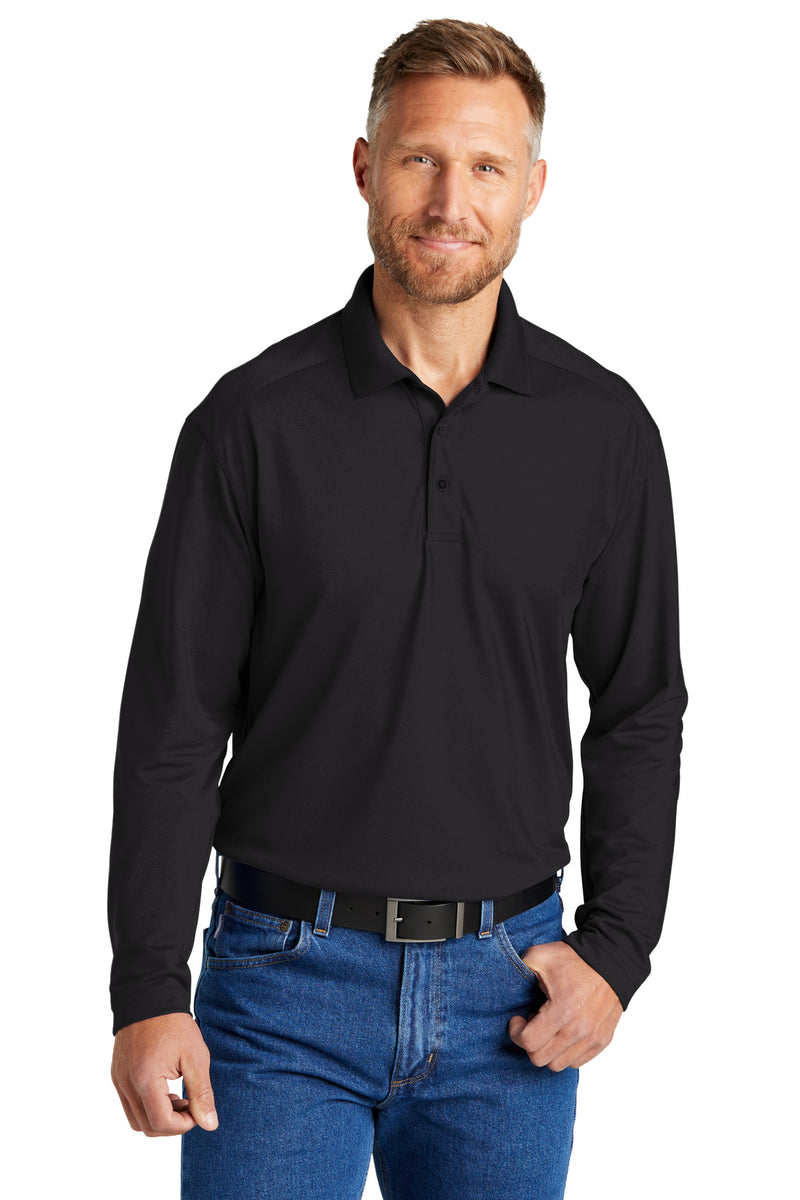 CornerStone Select Lightweight Snag-Proof Long Sleeve Polo - Black