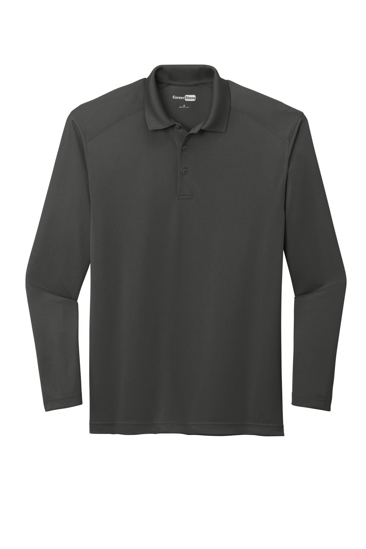 CornerStone Select Lightweight Snag-Proof Long Sleeve Polo - Charcoal