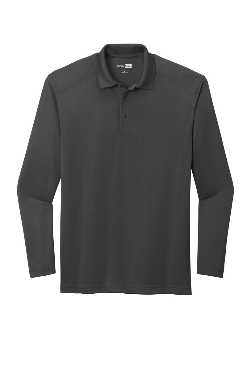 CornerStone Select Lightweight Snag-Proof Long Sleeve Polo - Charcoal
