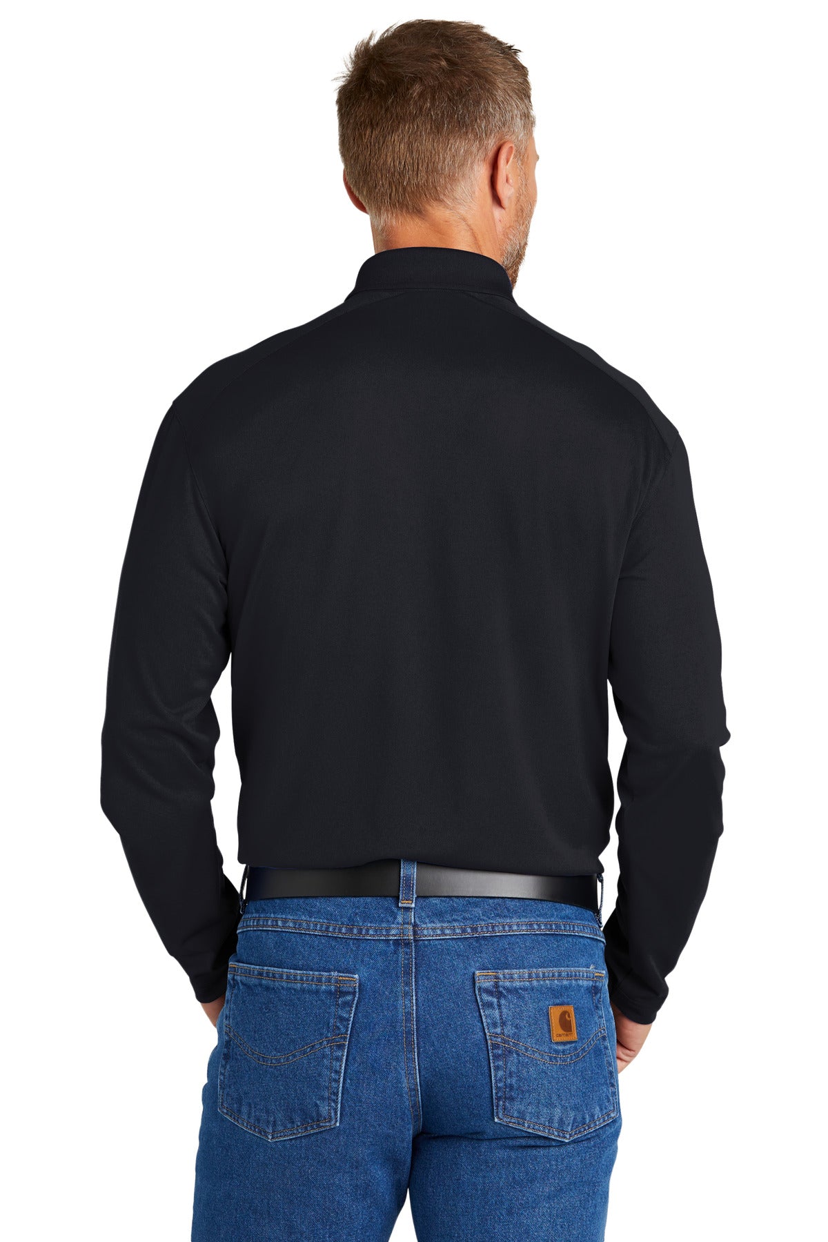 CornerStone Select Lightweight Snag-Proof Long Sleeve Polo - Dark Navy