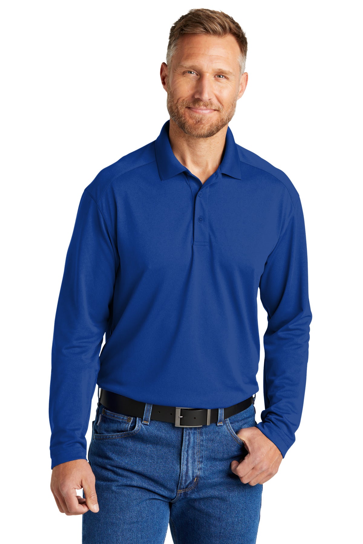 CornerStone Select Lightweight Snag-Proof Long Sleeve Polo - Royal
