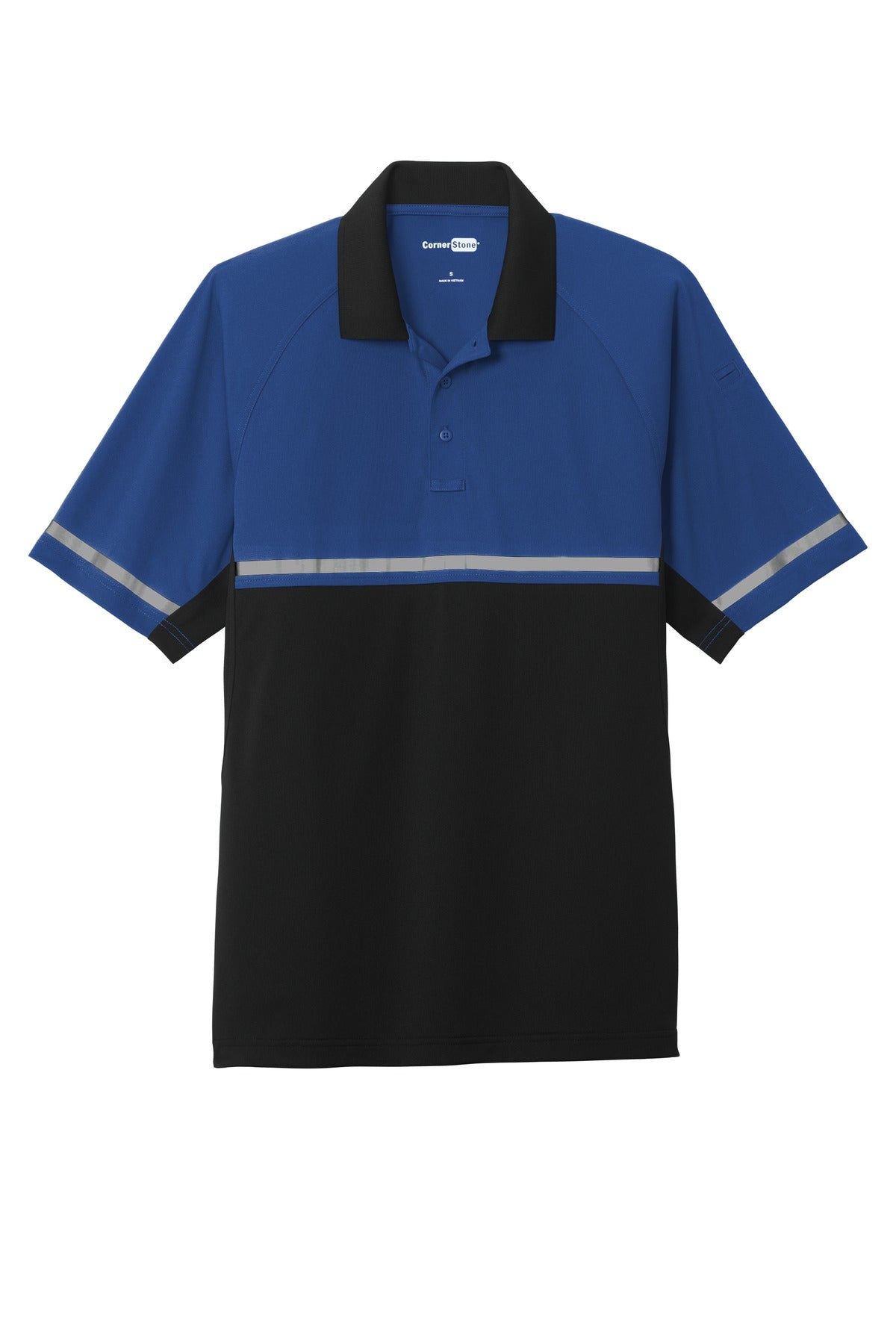 CornerStone  Select Lightweight Snag-Proof Enhanced Visibility Polo - Royal/ Black