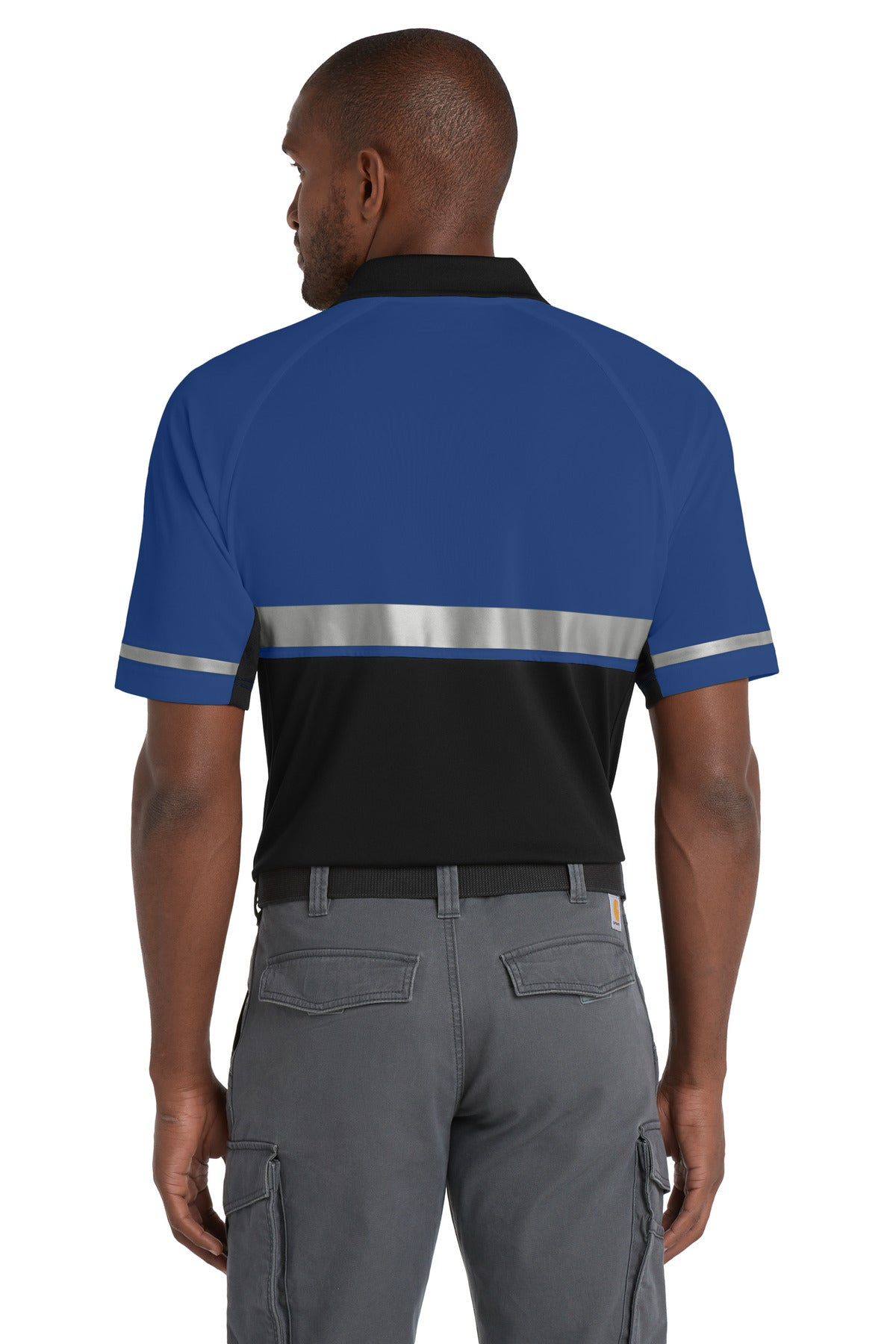 CornerStone  Select Lightweight Snag-Proof Enhanced Visibility Polo - Royal/ Black