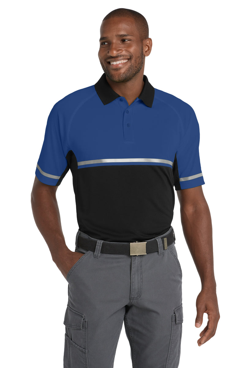CornerStone  Select Lightweight Snag-Proof Enhanced Visibility Polo - Royal/ Black