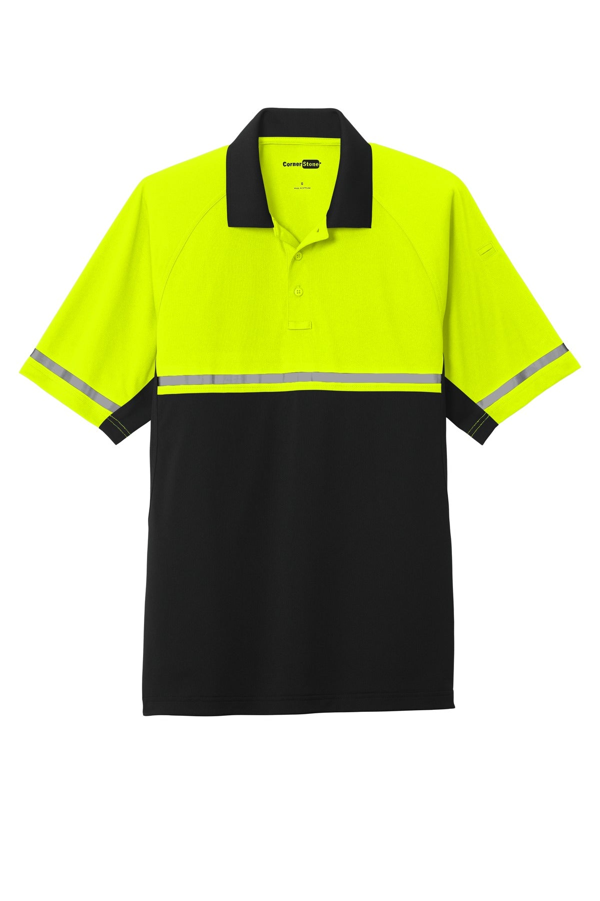 CornerStone  Select Lightweight Snag-Proof Enhanced Visibility Polo - Safety Yellow/ Black