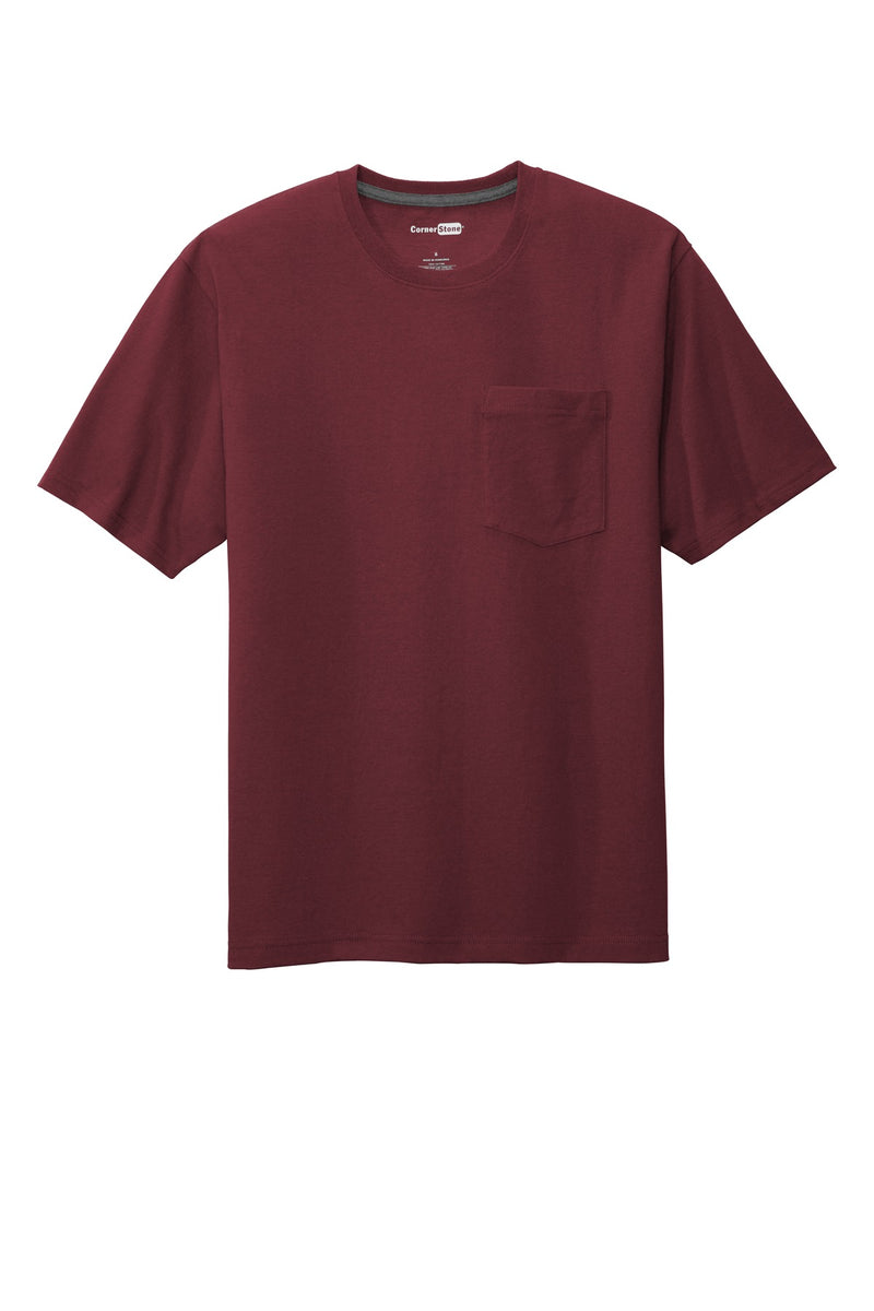 CornerStone  Workwear Pocket Tee - Maroon