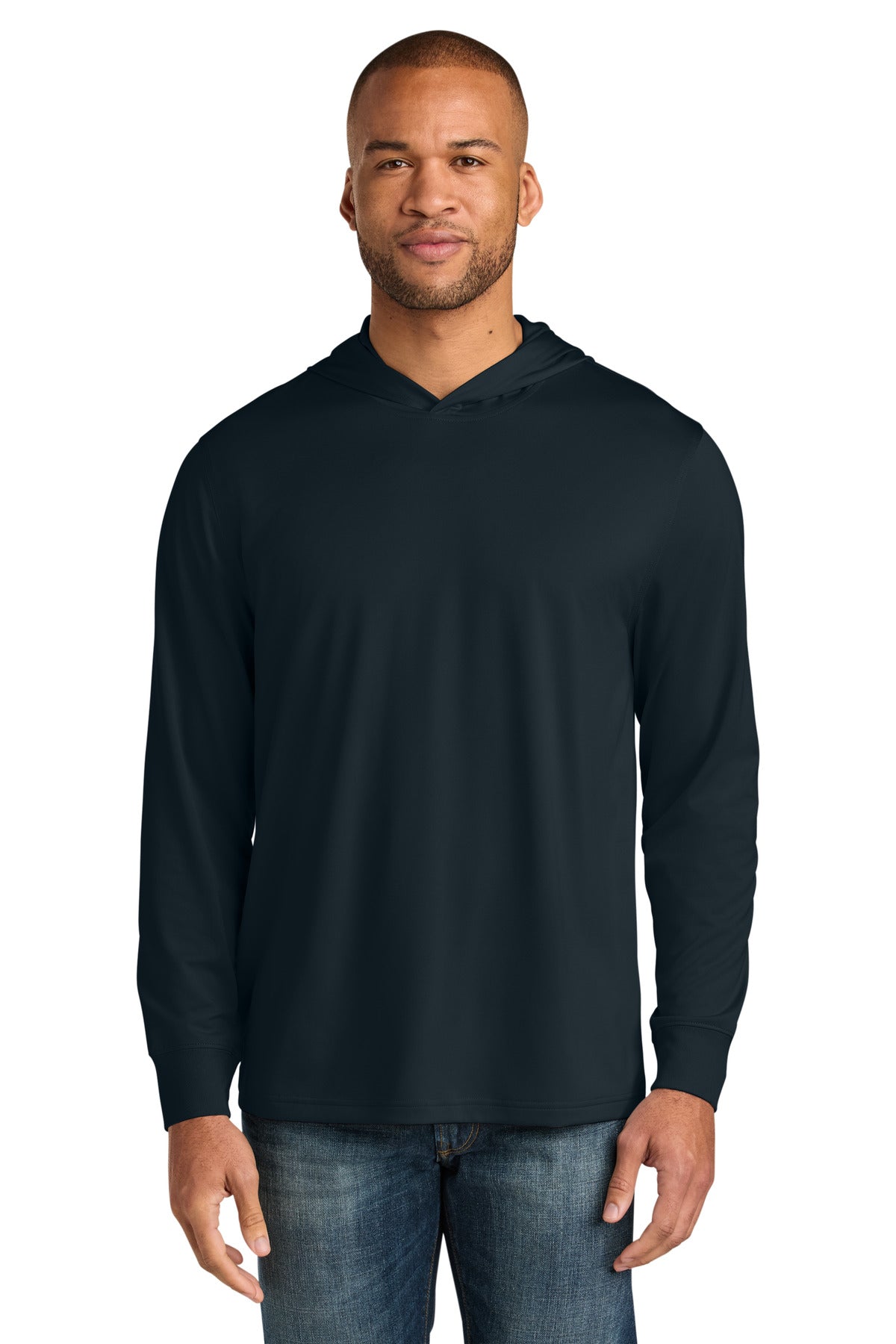 CornerStone Workwear Pro Long Sleeve Hooded Tee - Navy