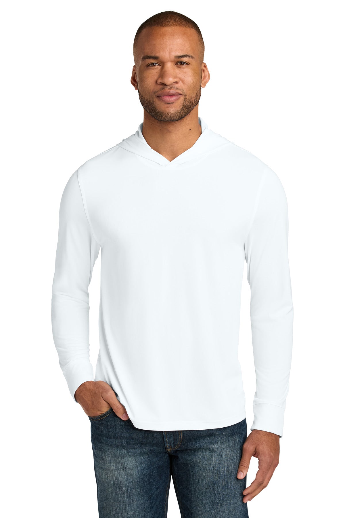 CornerStone Workwear Pro Long Sleeve Hooded Tee - White