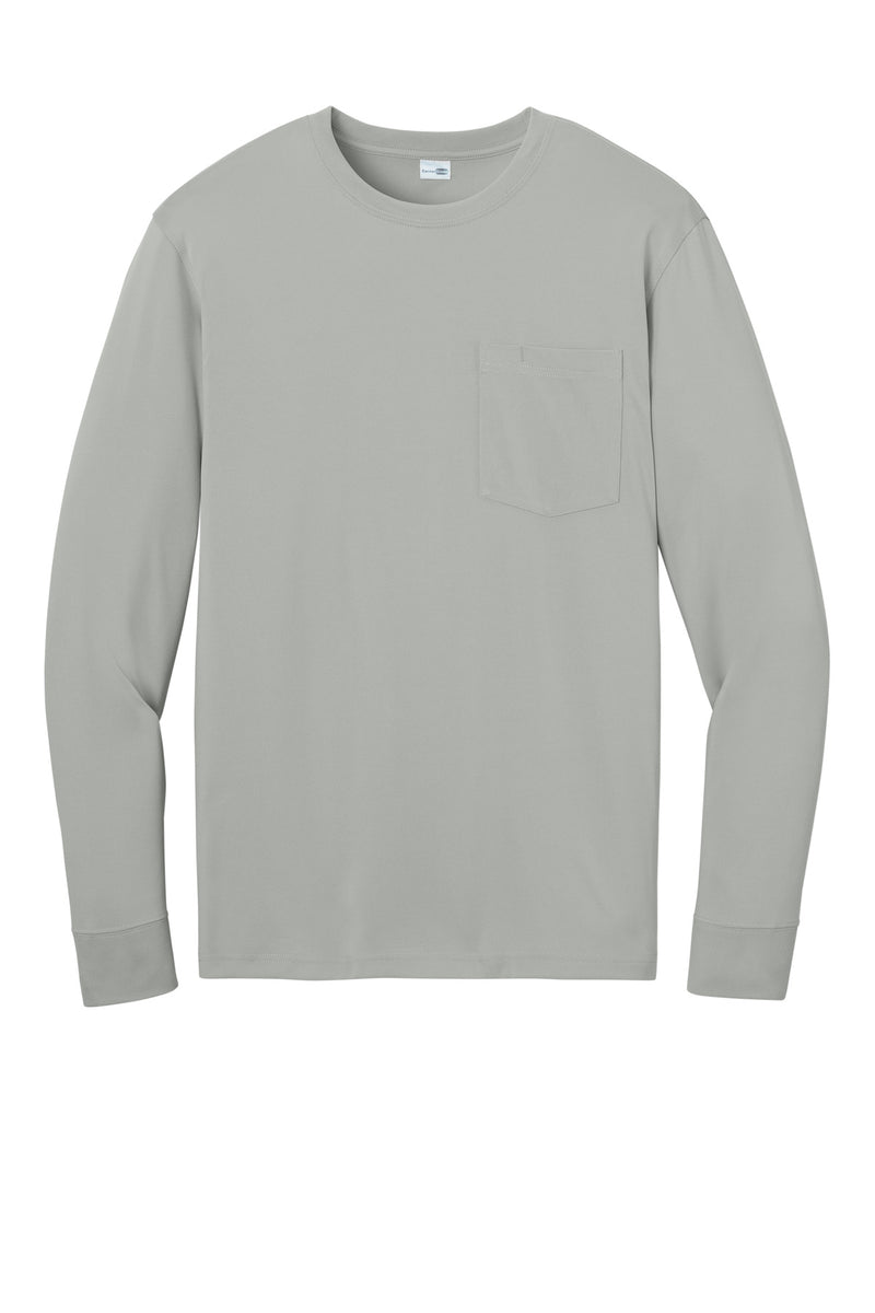 CornerStone Workwear Pro Long Sleeve Pocket Tee - Light Grey