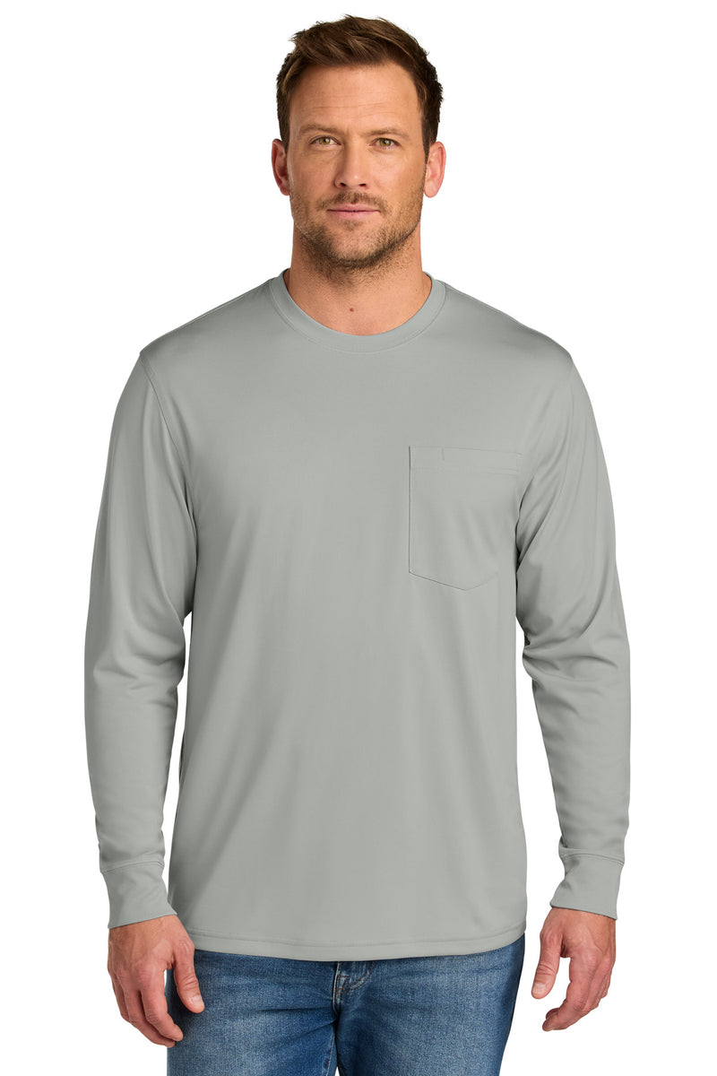CornerStone Workwear Pro Long Sleeve Pocket Tee - Light Grey