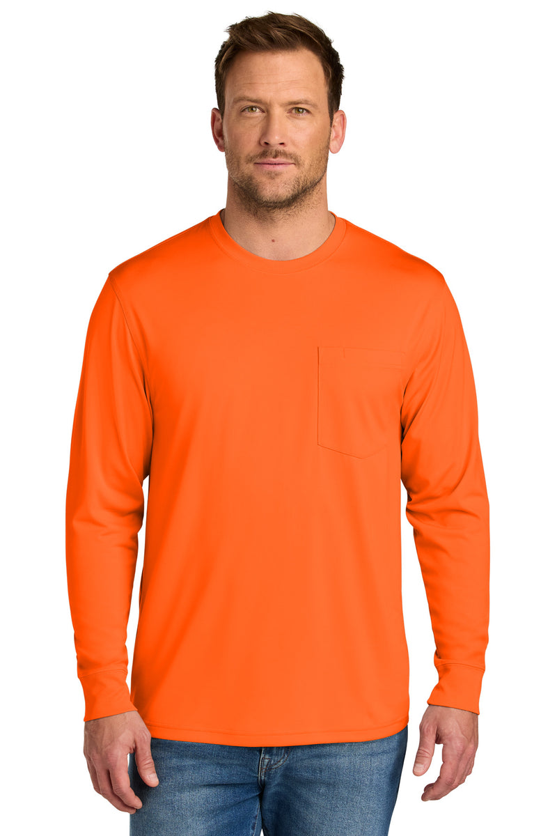 CornerStone Workwear Pro Long Sleeve Pocket Tee - Safety Orange
