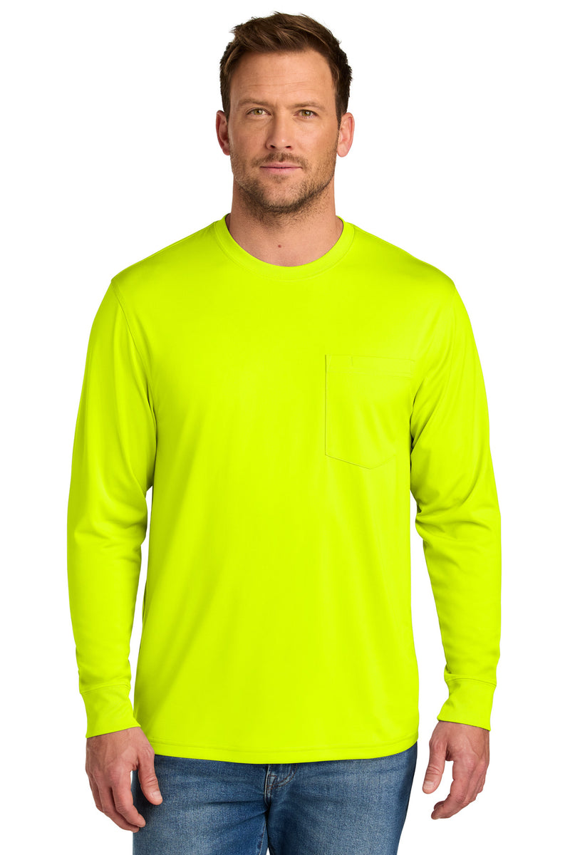CornerStone Workwear Pro Long Sleeve Pocket Tee - Safety Yellow