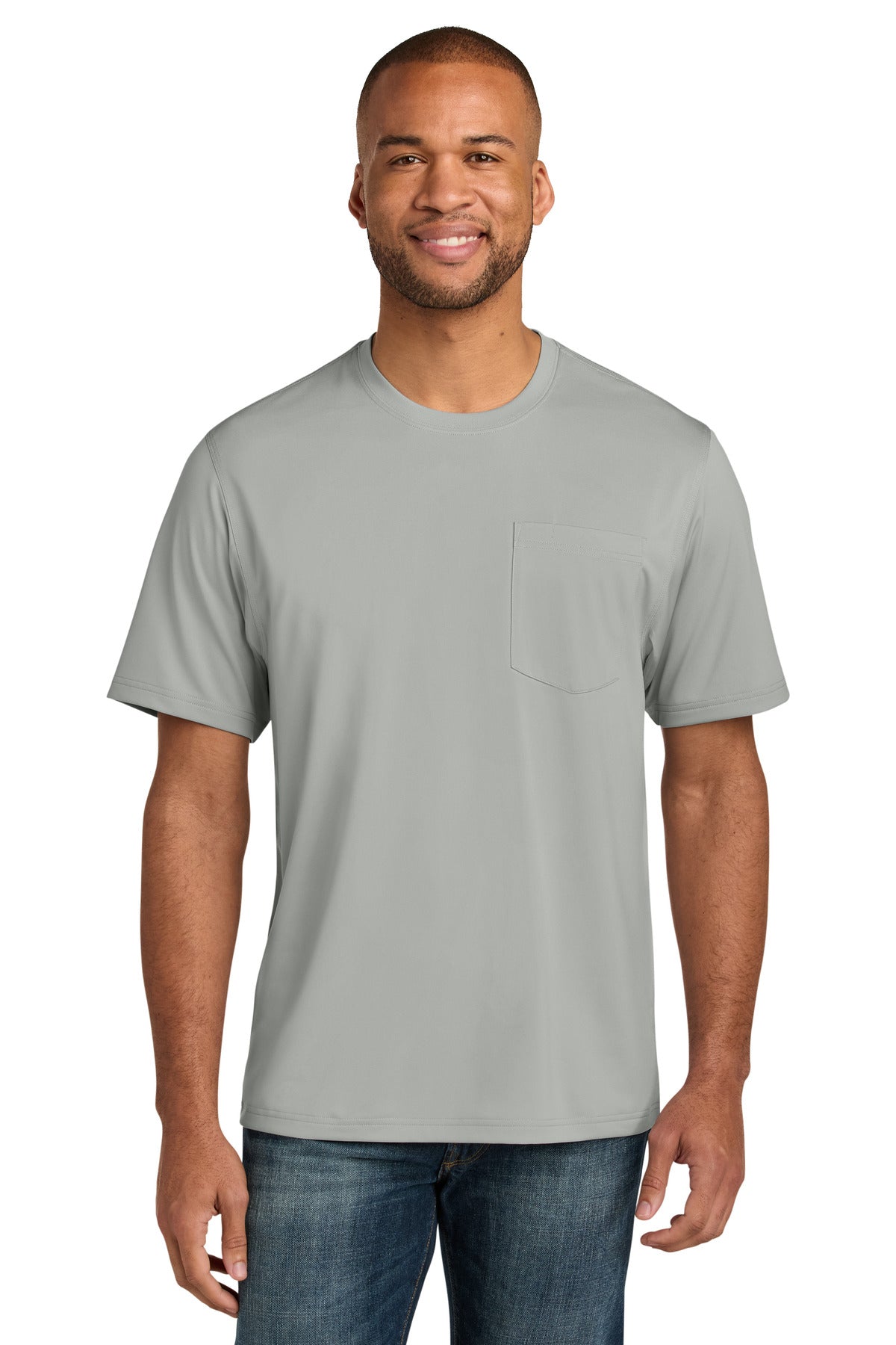 CornerStone Workwear Pro Short Sleeve Pocket Tee - Light Grey