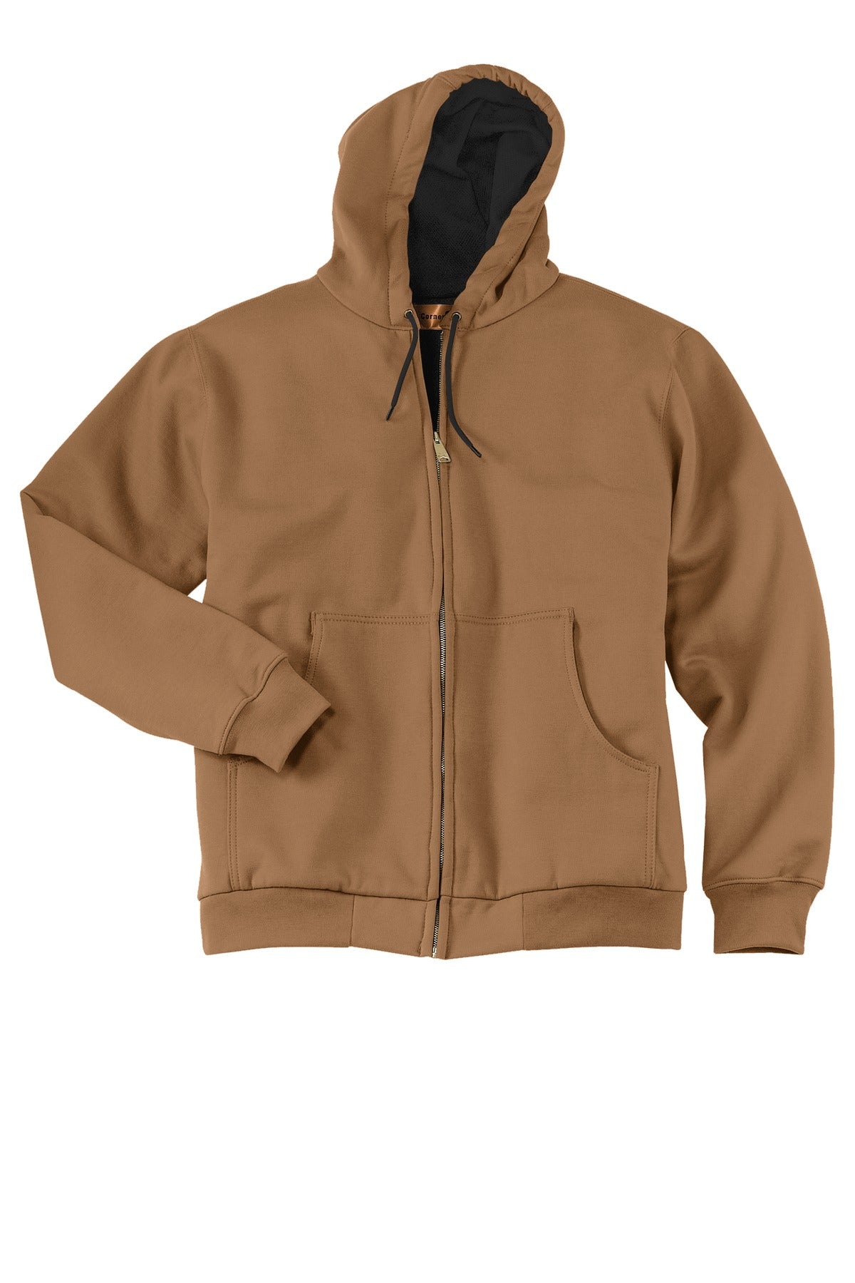 CornerStone - Heavyweight Full-Zip Hooded Sweatshirt with Thermal Lining - Duck Brown