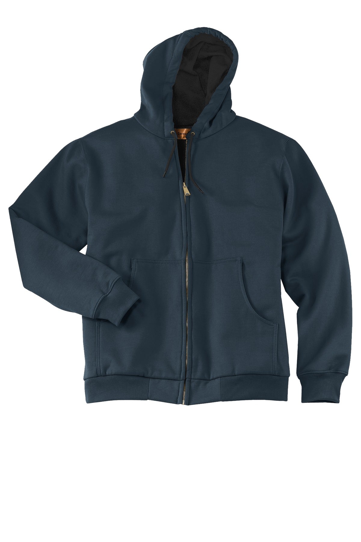 CornerStone - Heavyweight Full-Zip Hooded Sweatshirt with Thermal Lining - Navy