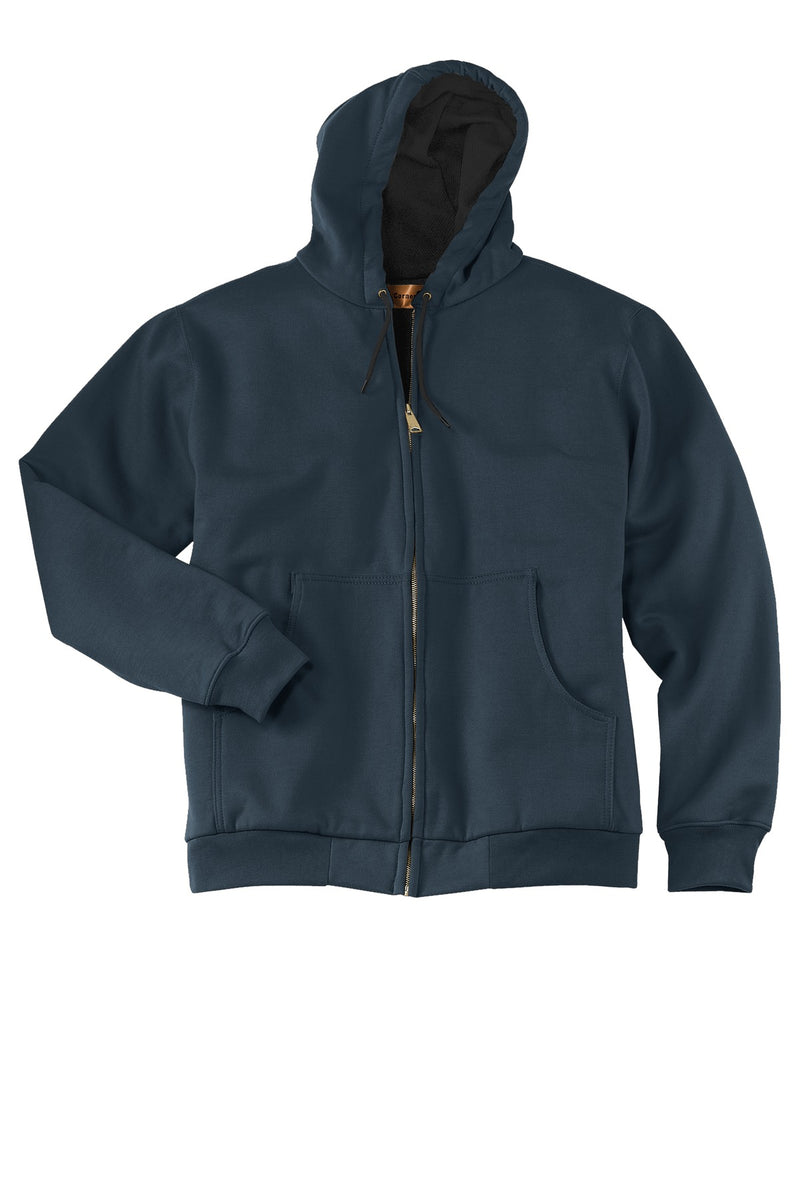 CornerStone - Heavyweight Full-Zip Hooded Sweatshirt with Thermal Lining - Navy
